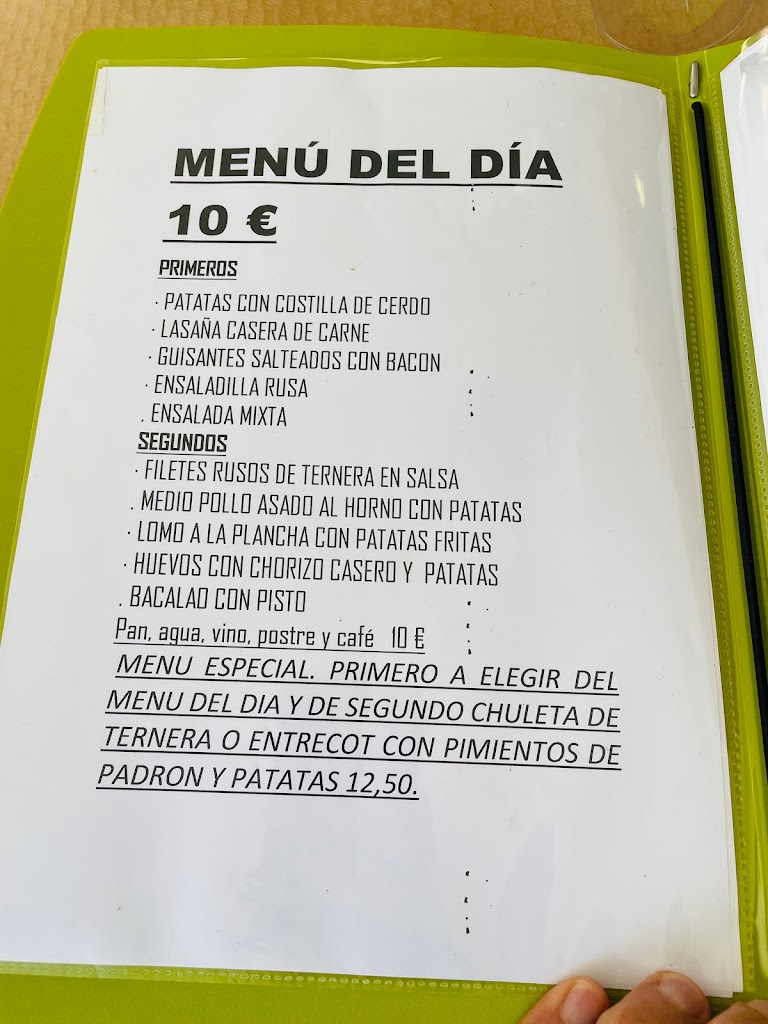 Bar El Anzuelo — Carta