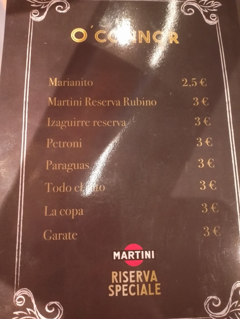 Cafe O'connor — Carta