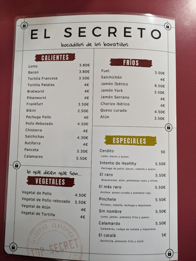 El Secreto — Carta