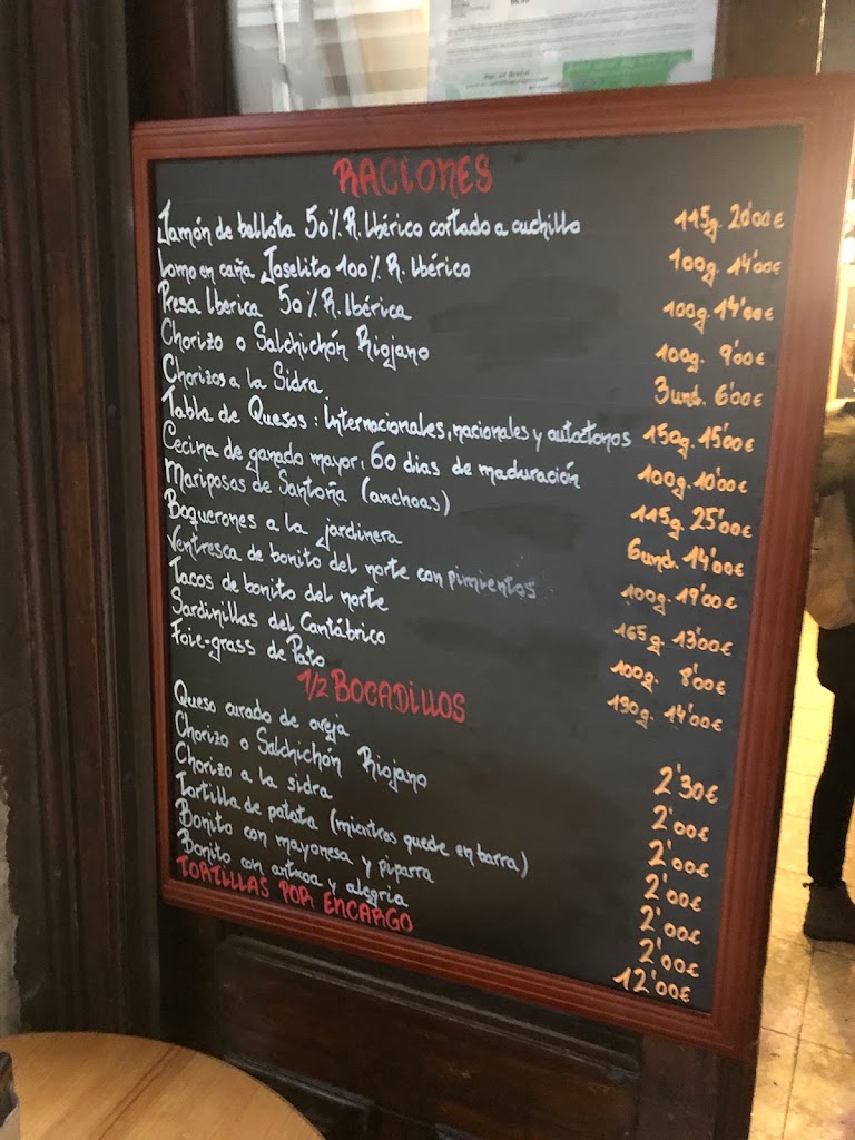 Taberna Basaras — Carta