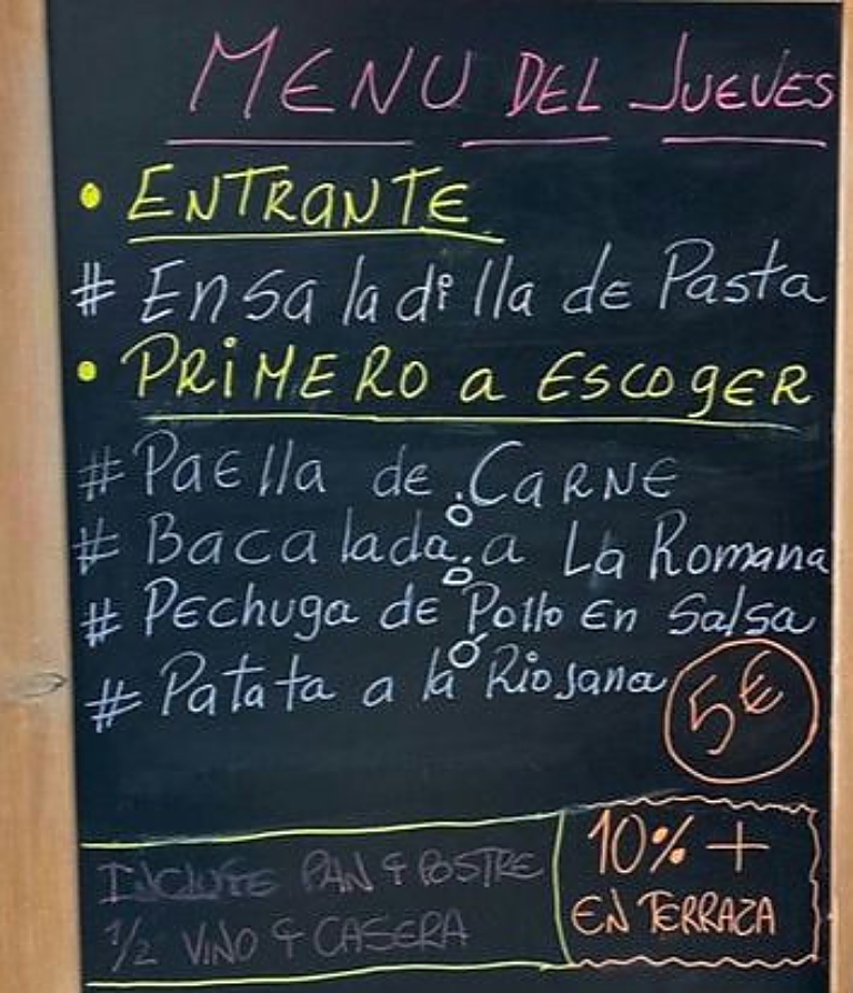 Sidreria Restaurante Casa Miguel — Carta