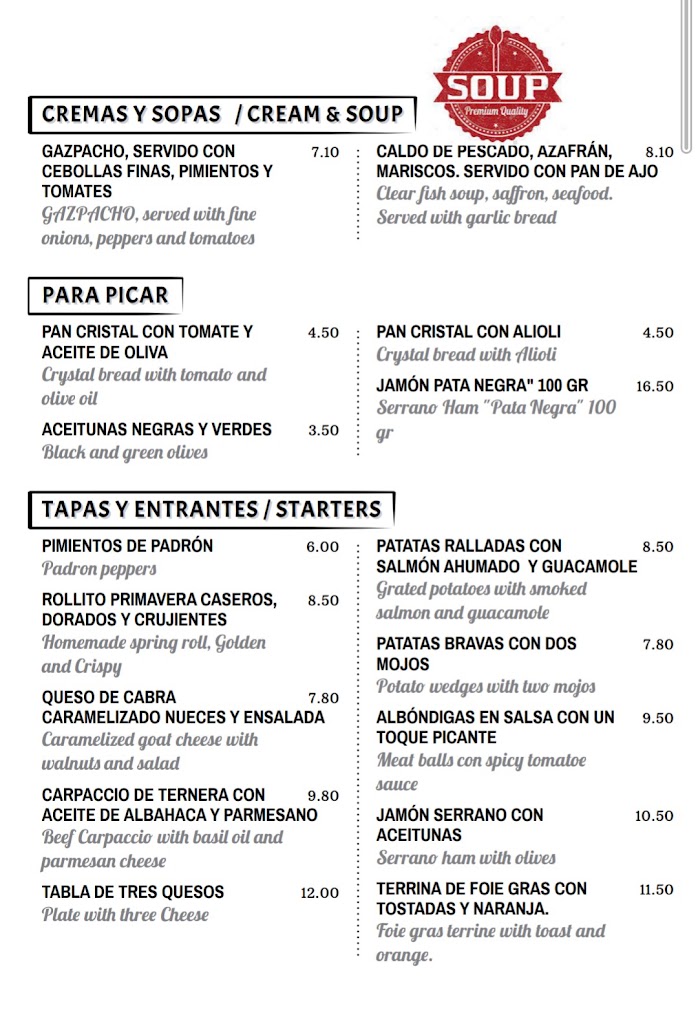 Finca14 — Carta