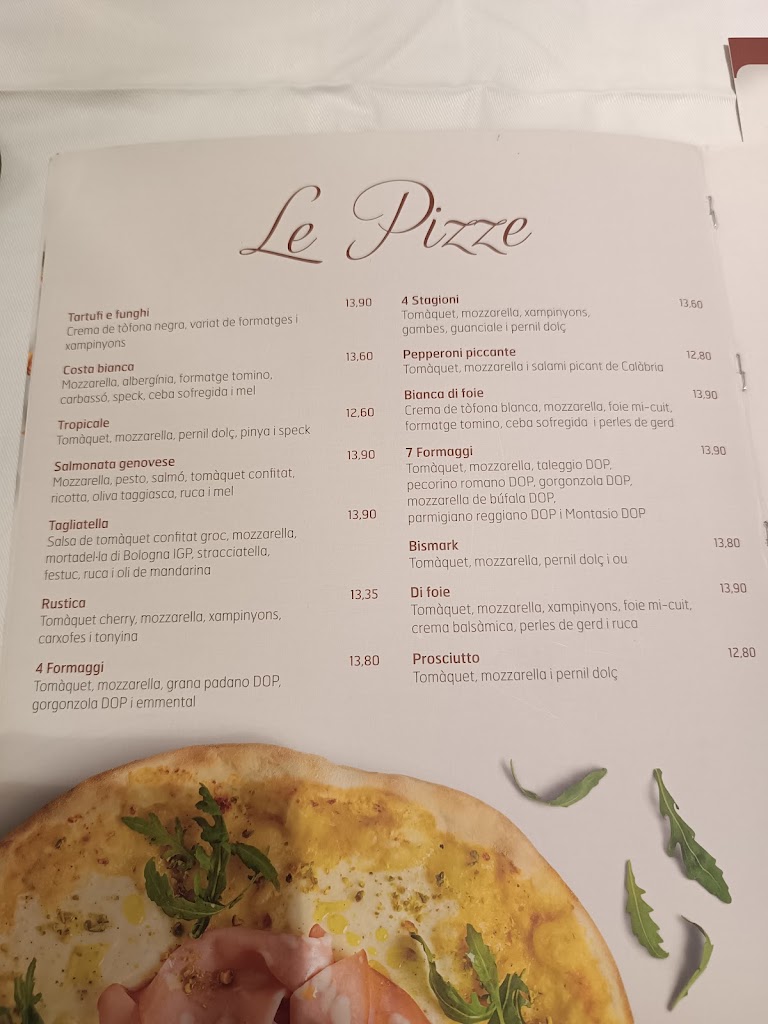 Restaurante La Tagliatella | Vilamarina, Viladecans — Carta
