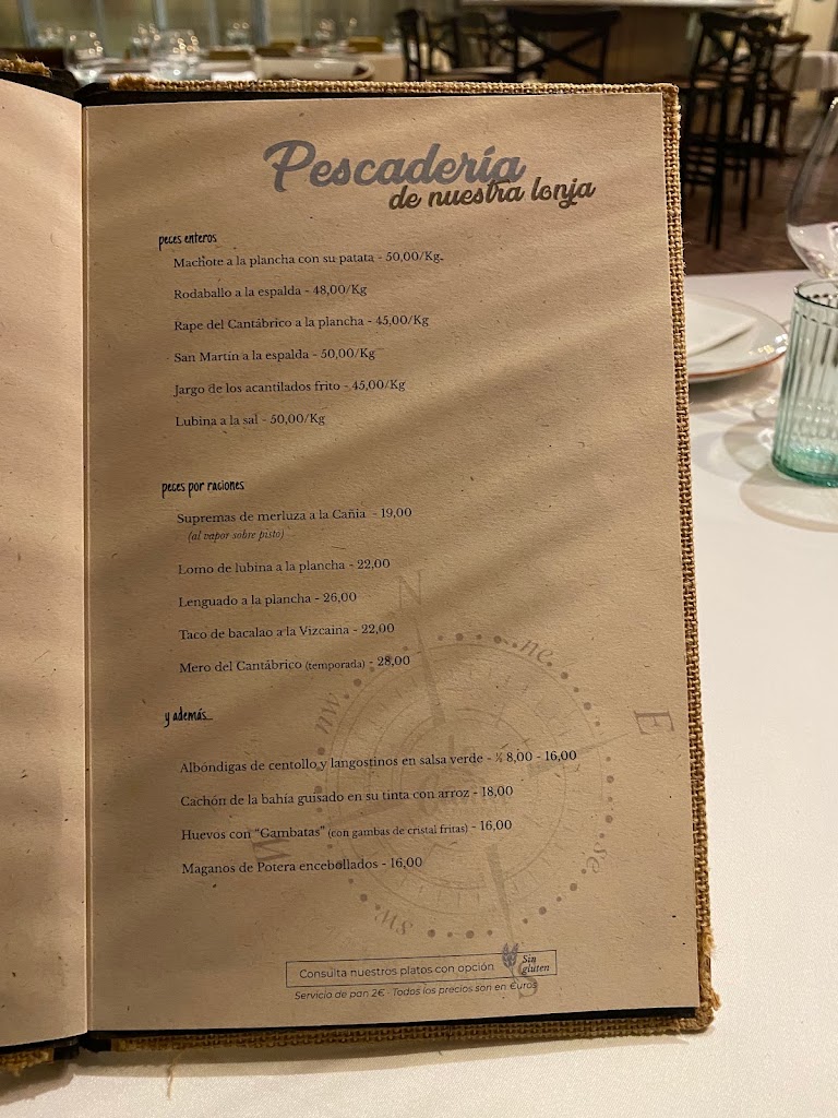 Restaurante La Cania — Carta