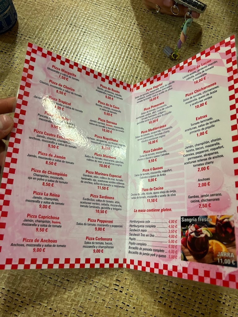 Pizzeria Piccolo Mondo — Carta