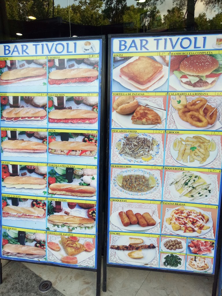 Bar Tivoli — Carta