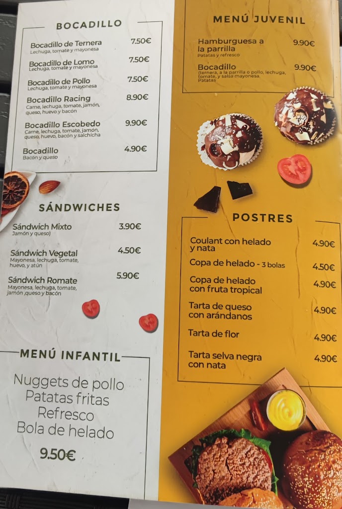 Bar Romate — Carta