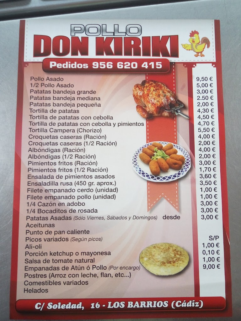 Asador De Pollos Don Kiriki — Carta