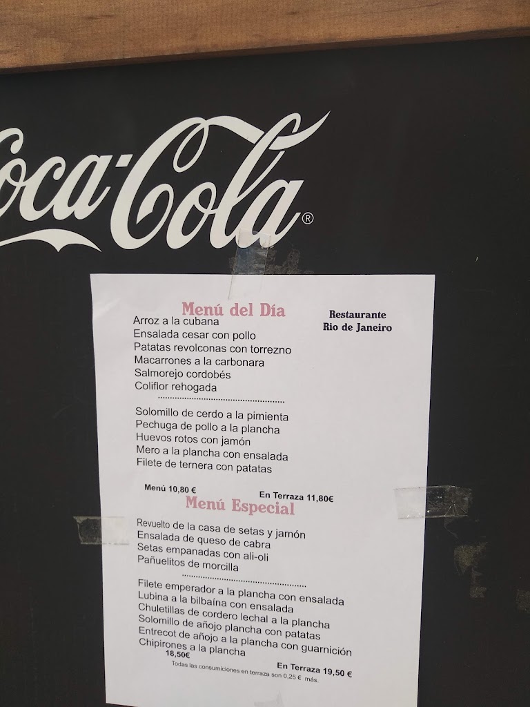 Restaurante Rio de Janeiro — Carta