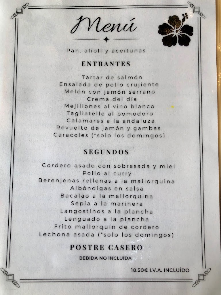 Hibiscus restaurant — Carta