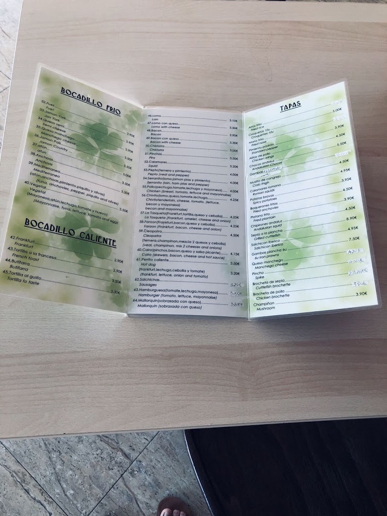 Bar Alibaba 8 — Carta