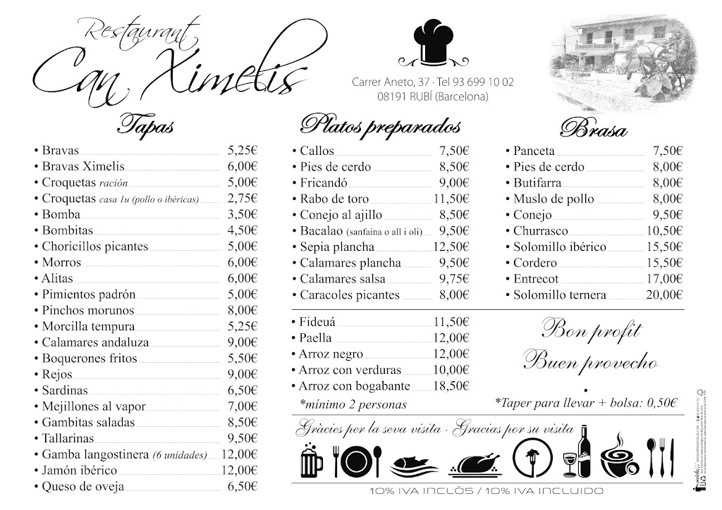 Restaurante Can Ximelis — Carta