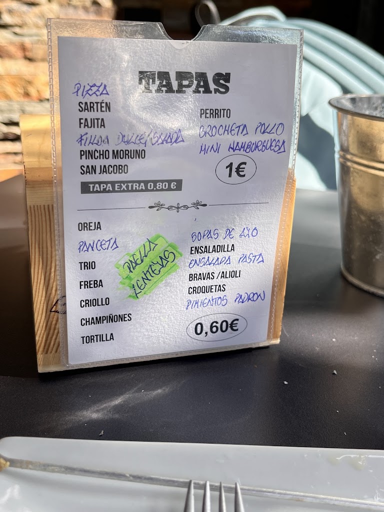 Bar O Molinon — Carta