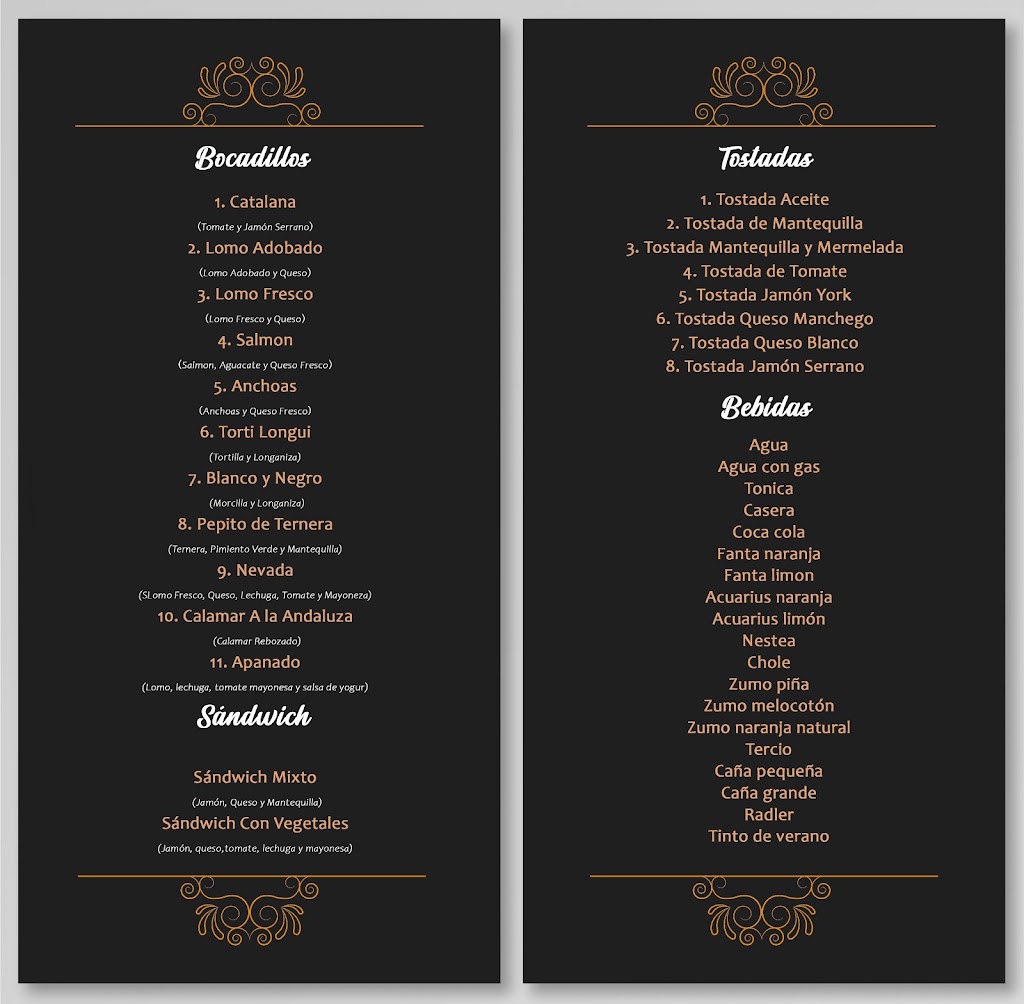 CAFE BAR NEVADA — Carta