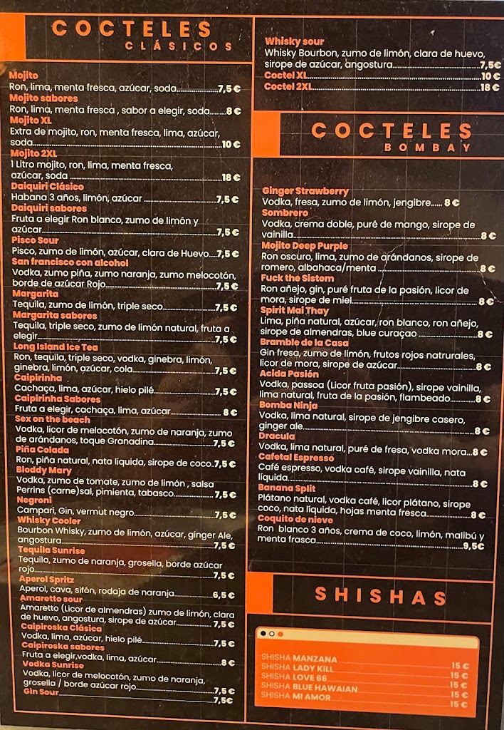 Bar Bombay STK — Carta