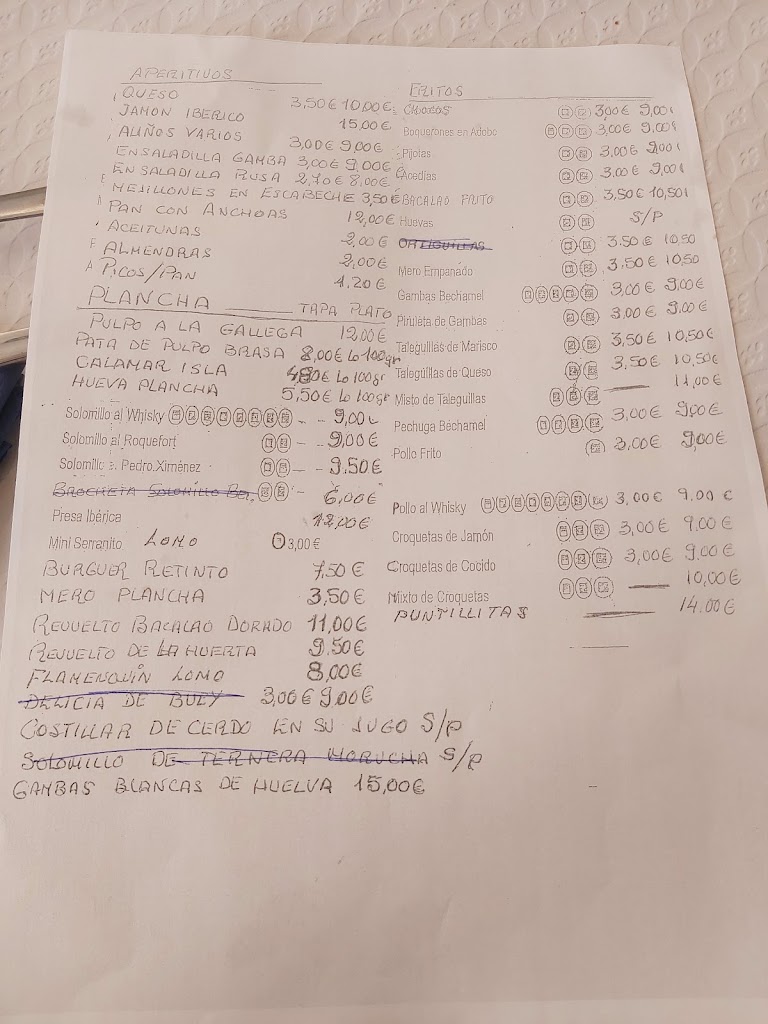 Restaurante El carrillo — Carta