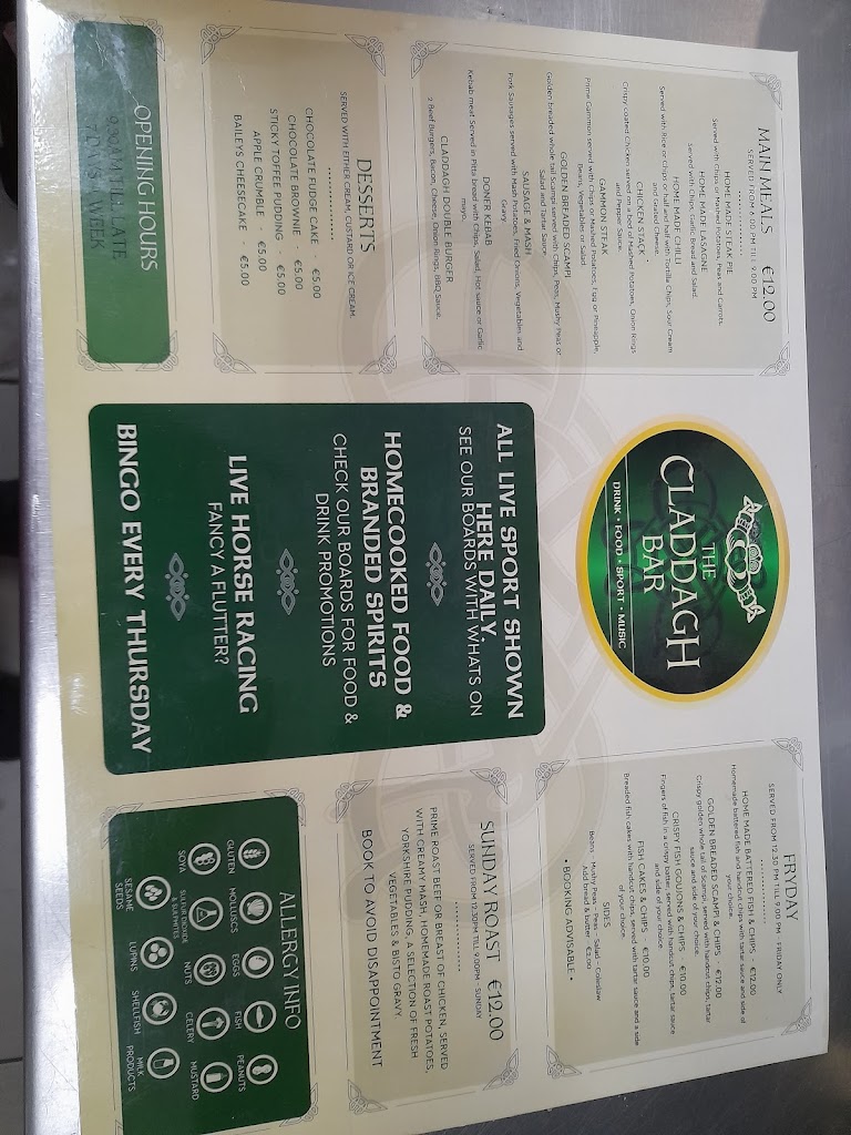 The Claddagh Bar — Carta