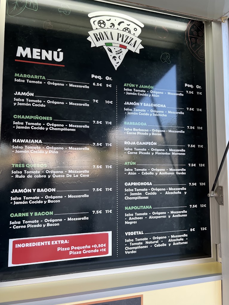 Bona Pizza — Carta
