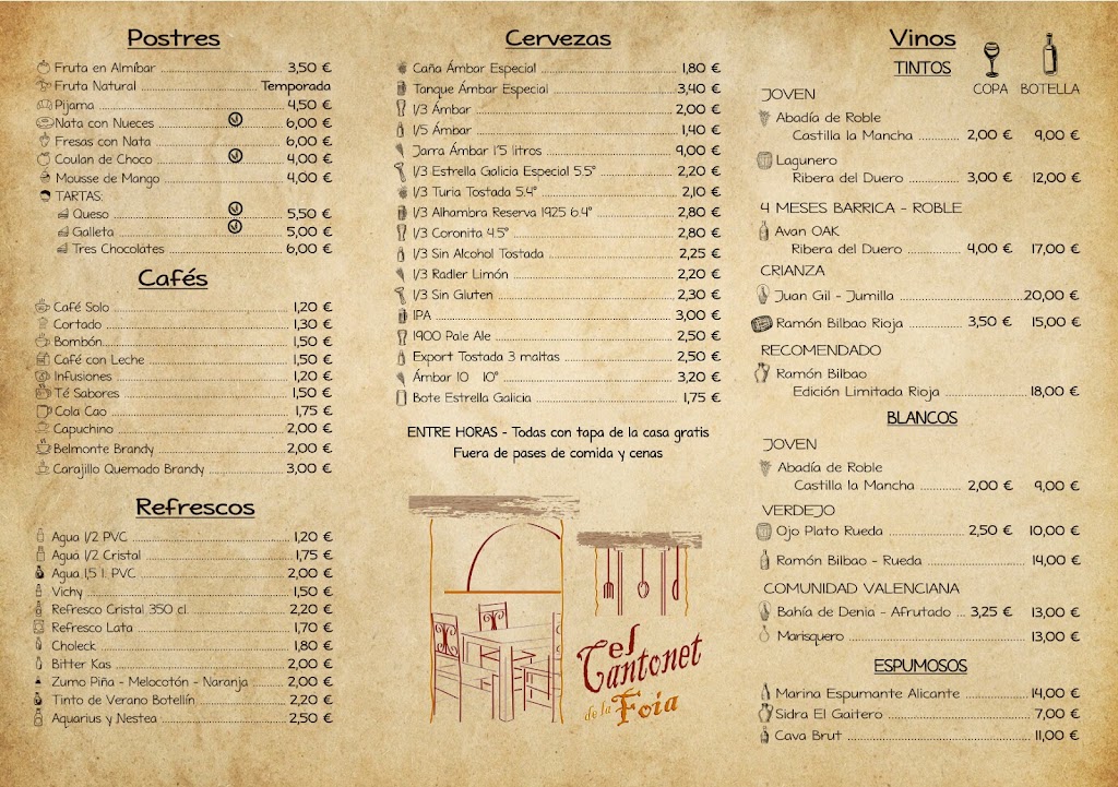 El Cantonet de la Foia — Carta