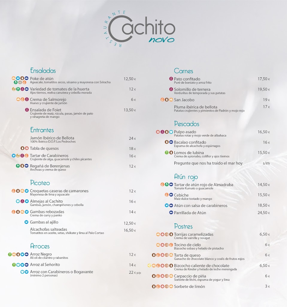 Restaurante Cachito Novo — Carta
