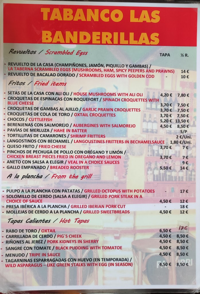 Las Banderillas — Carta
