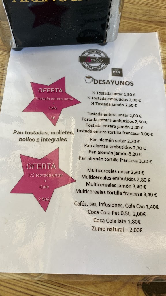 Berlin Pasteleria — Carta