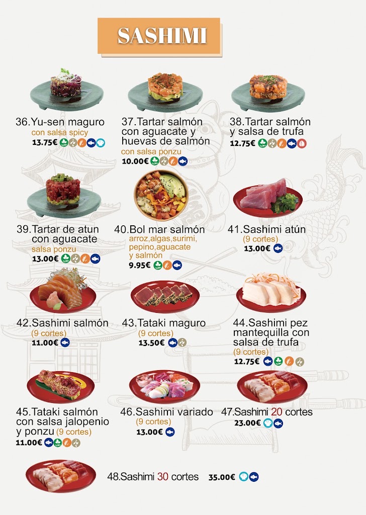 Sushi Mar Asiatico — Carta