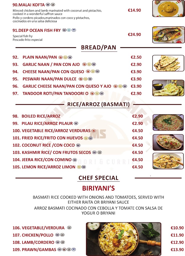 The Indian Chef — Carta