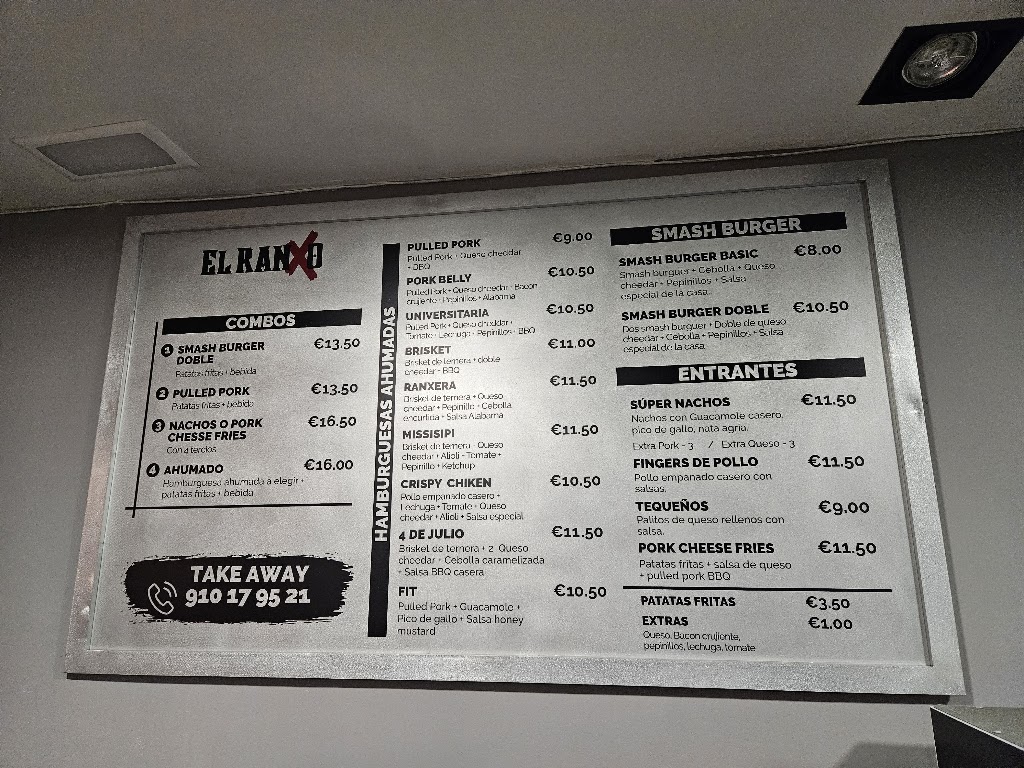El Ranxo smokehouse — Carta