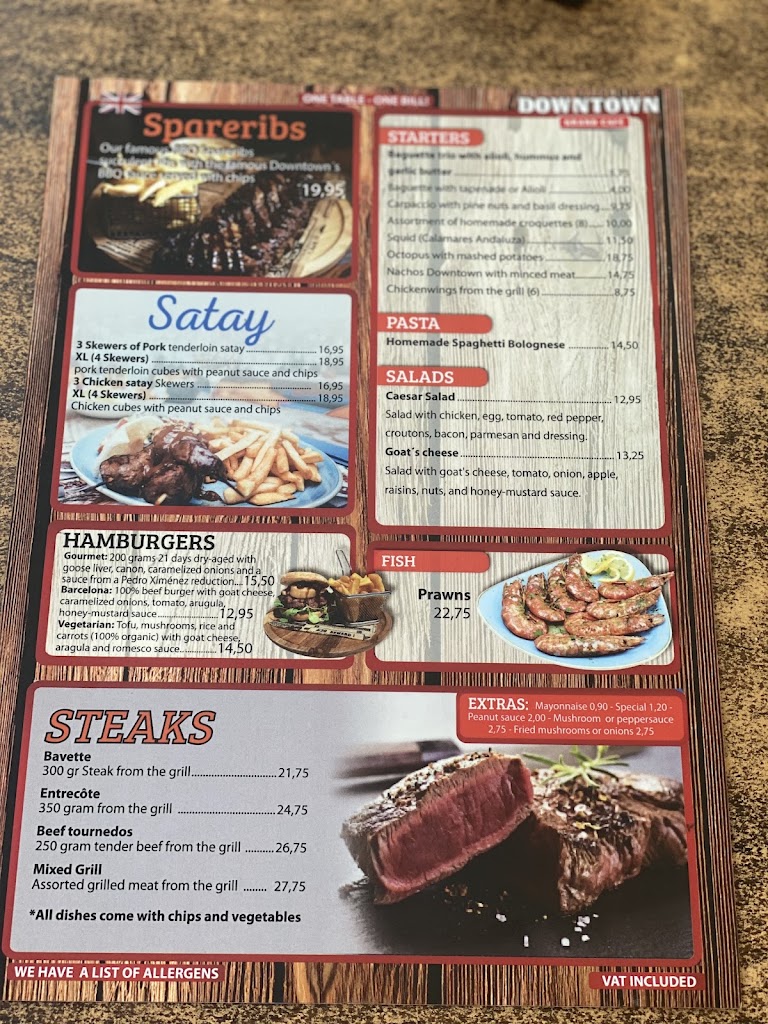 Down Town Cafe — Carta