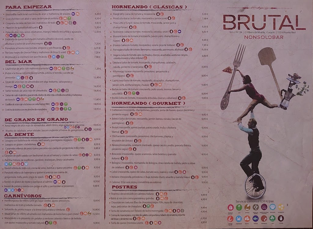 Restaurante Brutal — Carta