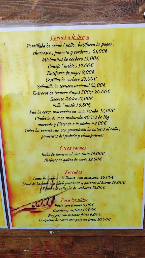 La Carboneria — Carta