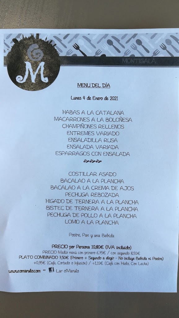 Lar O'Marulo — Carta