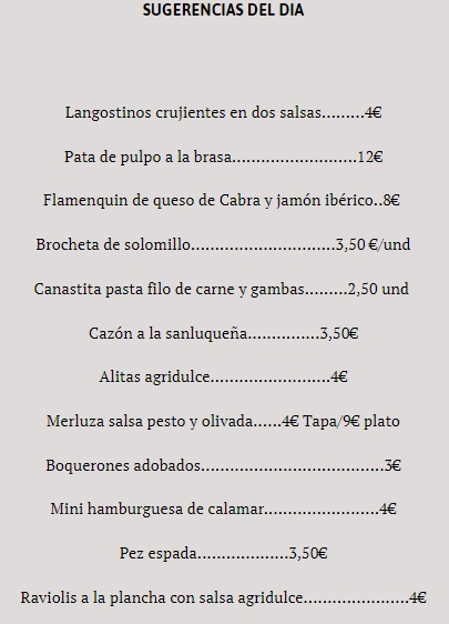NOVO Apartahotel & Restaurante — Carta
