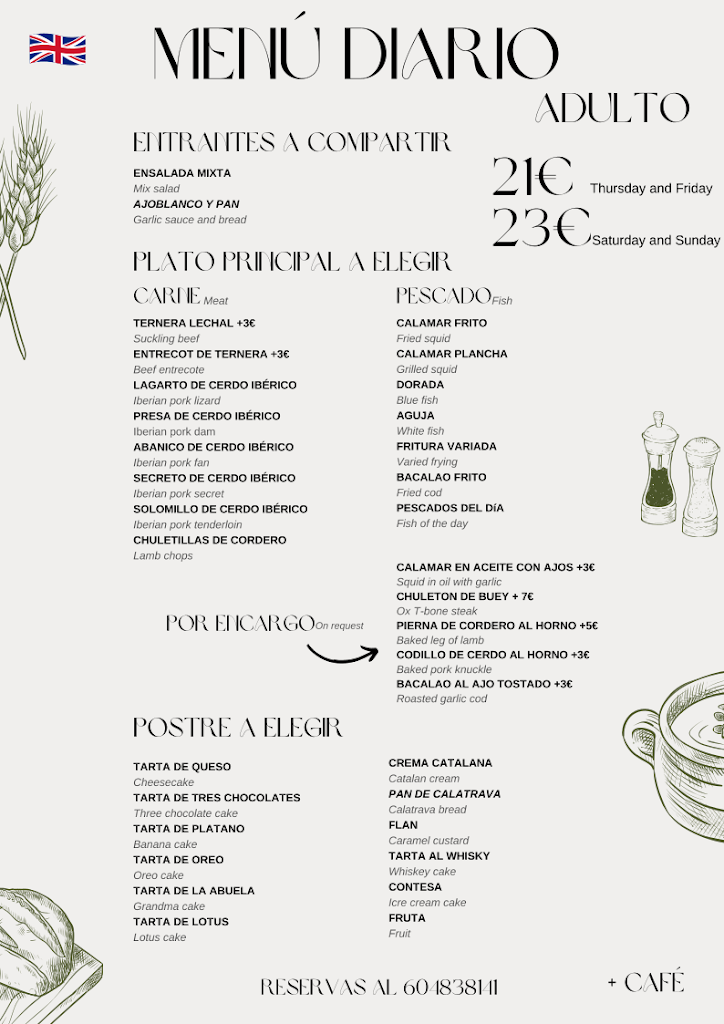 Restaurante Villanueva — Carta