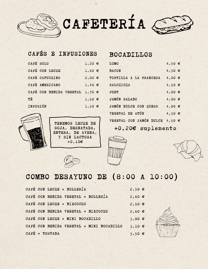 Cafeteria Sandra's — Carta