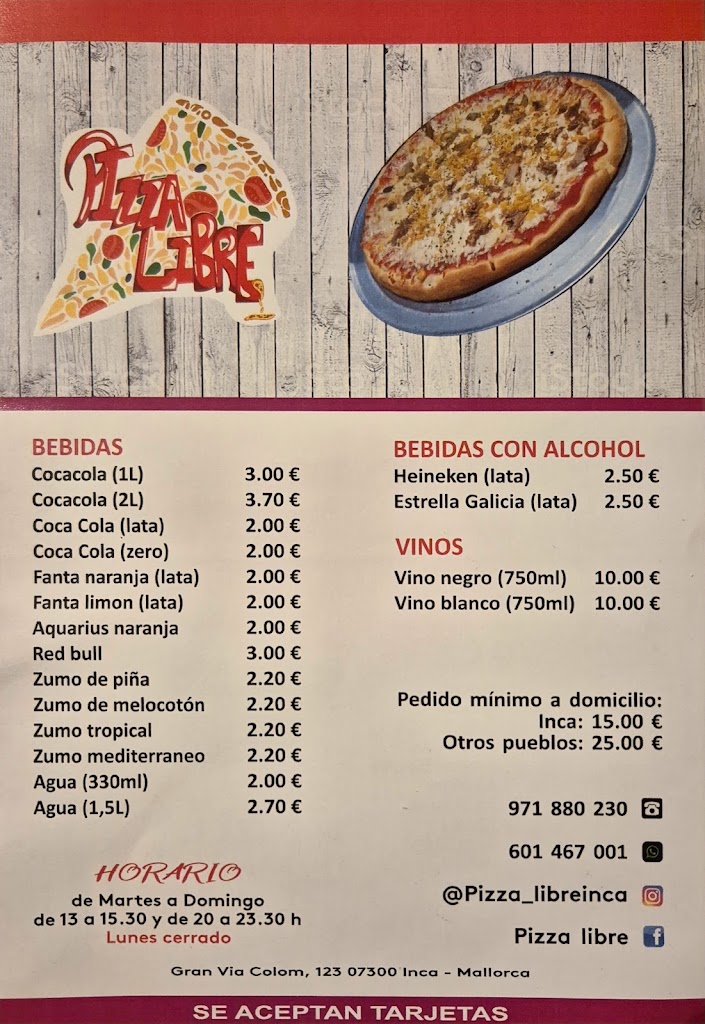 Pizza libre — Carta