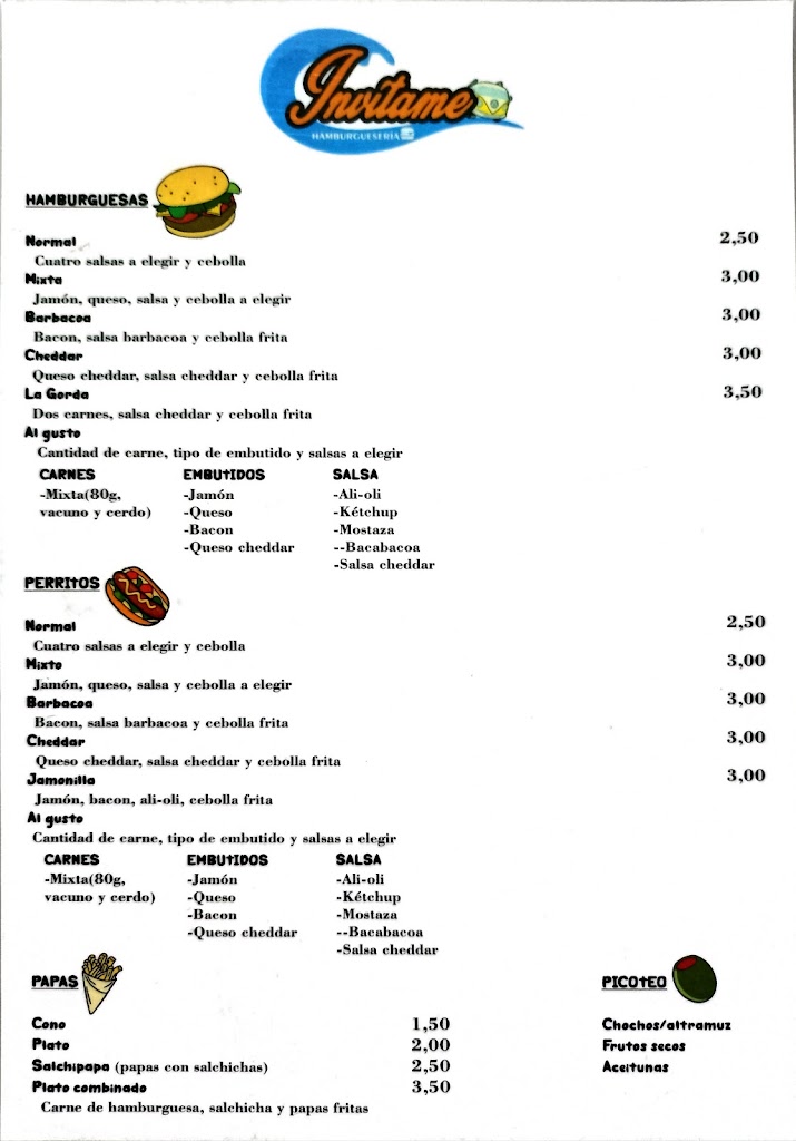 Invitame — Carta