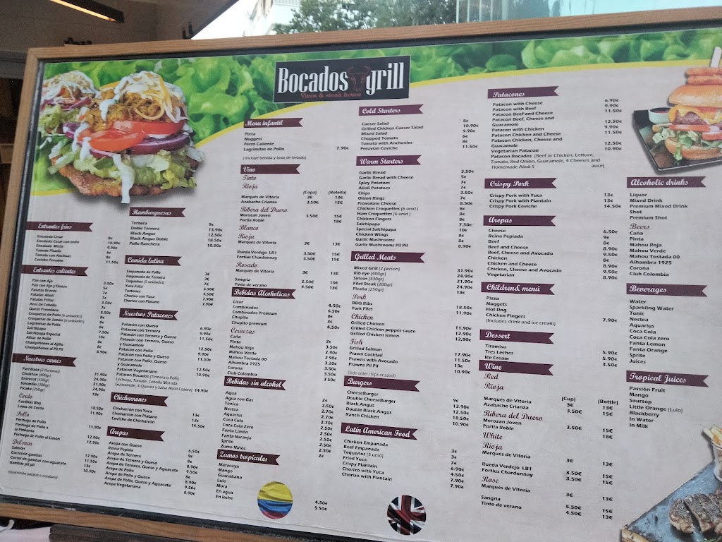 Restaurante Bocados - Latin american food — Carta