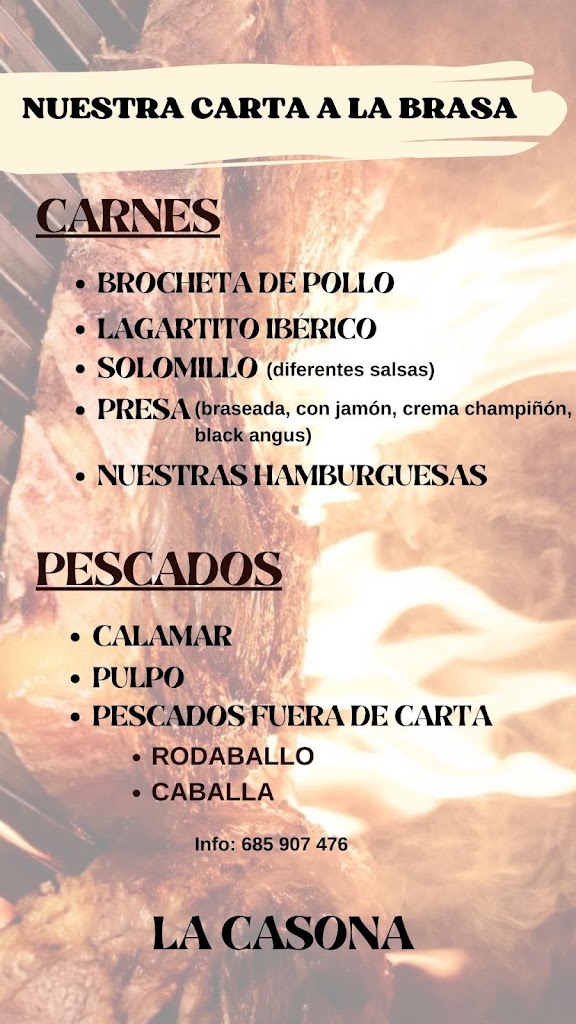 Restaurante La casona — Carta