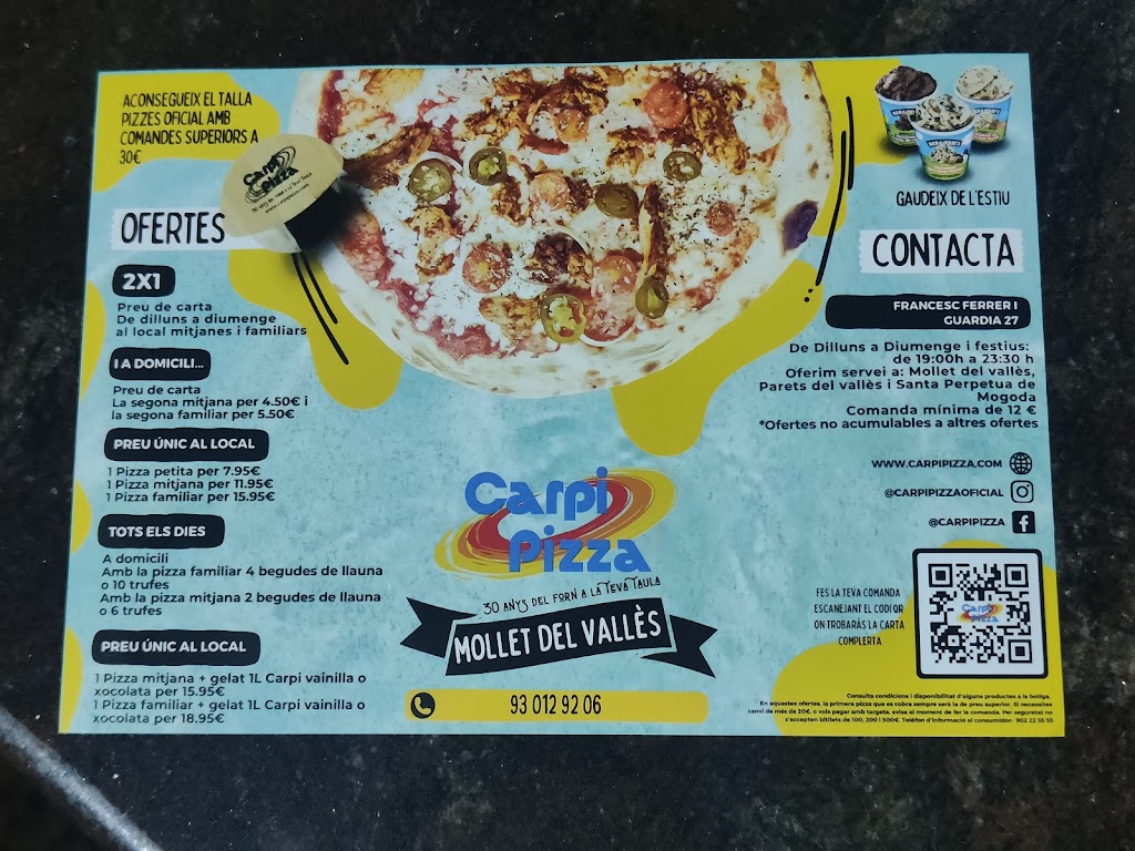 Carpi Pizza Mollet — Carta