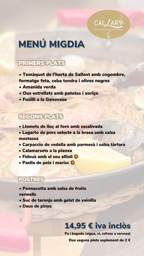 Restaurant Cal Lara — Carta