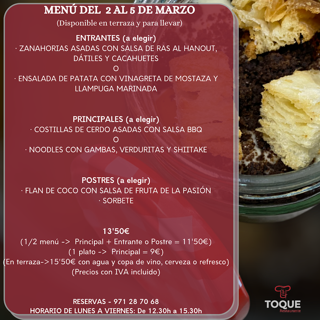 Restaurant Toque — Carta