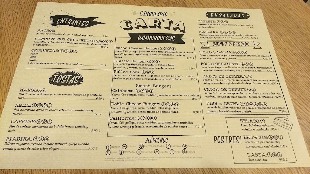 Singulario — Carta