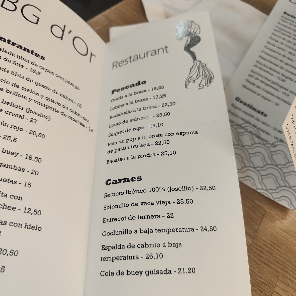Restaurant BG d'Or 2.0 — Carta