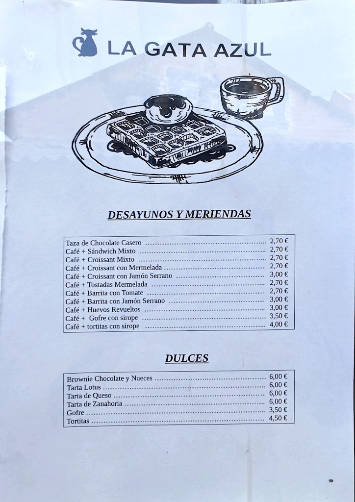 Restaurante La Gata Azul — Carta