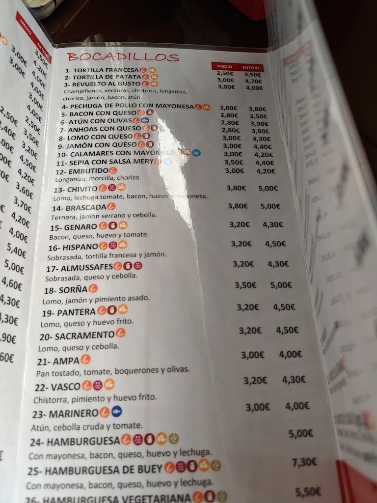 CAFE.BAR MARYPOSA — Carta