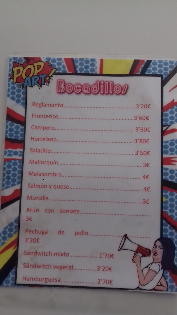 cafe bar pop art — Carta