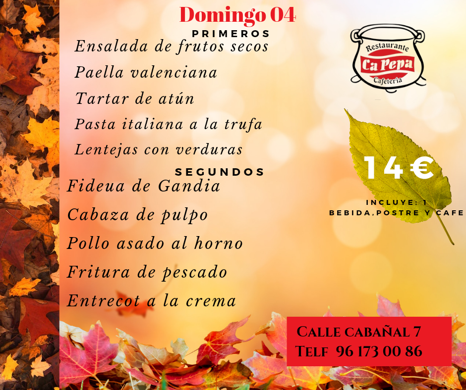 Restaurante Ca Pepa — Carta