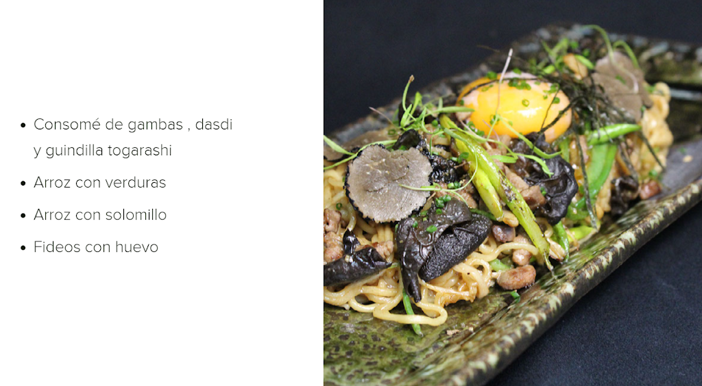 Restaurante Kaori — Carta